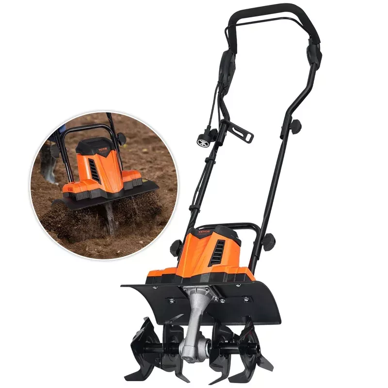 10-amp-electric-tiller-14-tilling-width-3-94-tilling-depth-corded-electric-tille 10 Amp Electric Tiller, 14" Tilling Width 3.94" Tilling Depth Corded Electric Tiller/Cultivator, Steel Mn Tines, Rototiller for Garden Lawn Soil Digging