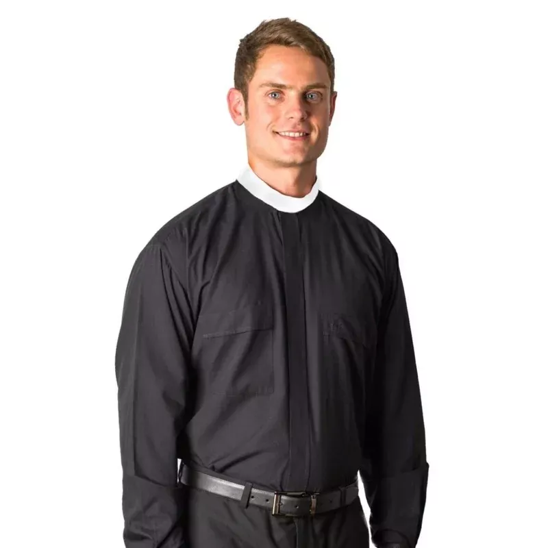 (100% Cotton) Long Sleeve – Neckband Clergy shirt