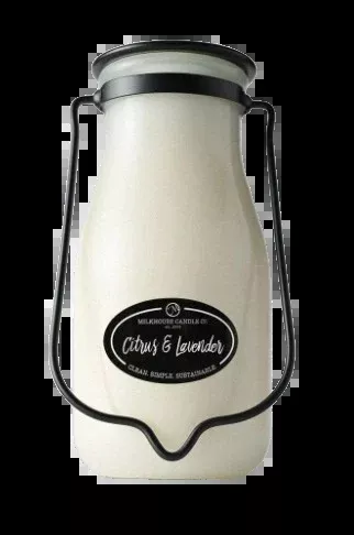 14 oz Milkbottle Candle: Citrus & Lavender