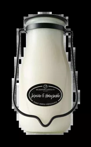 14 oz Milkbottle Candle: Jasmine & Honeysuckle