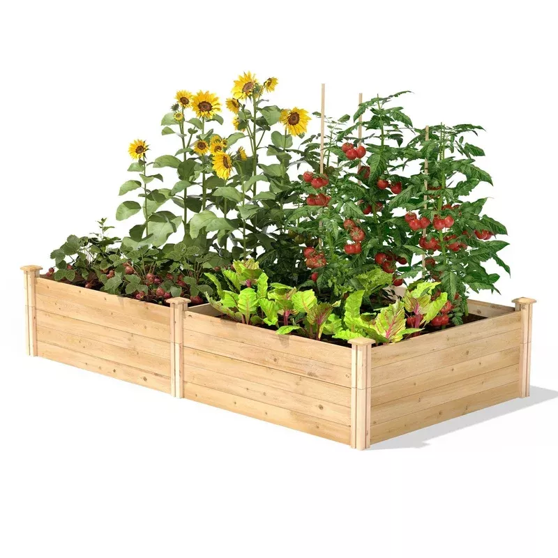 17-inch-high-pine-wood-raised-garden-bed-4-ft-x-8-ft-made-in-usa 17-inch High Pine Wood Raised Garden Bed 4 ft x 8 ft - Made in USA