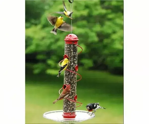 17in-red-spiral-sunflower-feeder 17in. Red Spiral Sunflower Feeder