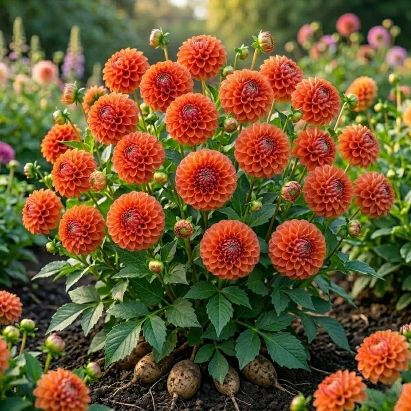2-orange-pompom-dahlia-bulbs-cut-flowers-vibrant-blooms 2 Orange Pompom Dahlia Bulbs for Cut Flowers – Vibrant Blooms