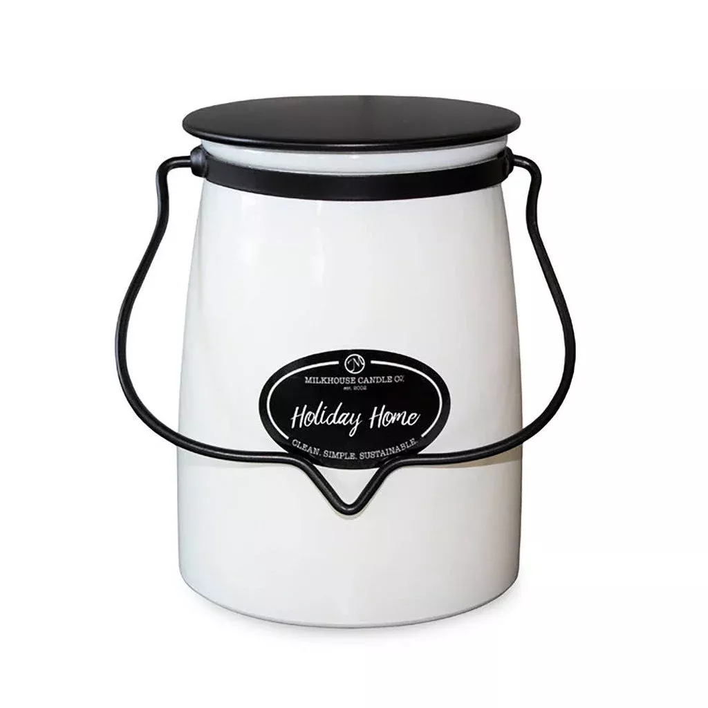22 oz Butter Jar Candle: Holiday Home
