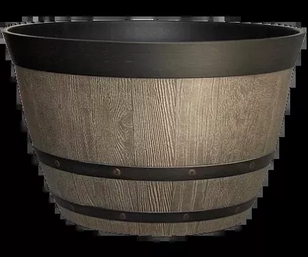 22" Pinot Barrel Planter - Weathered Teak