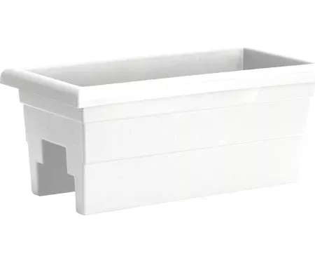24-railing-planter-white 24" Railing Planter, White