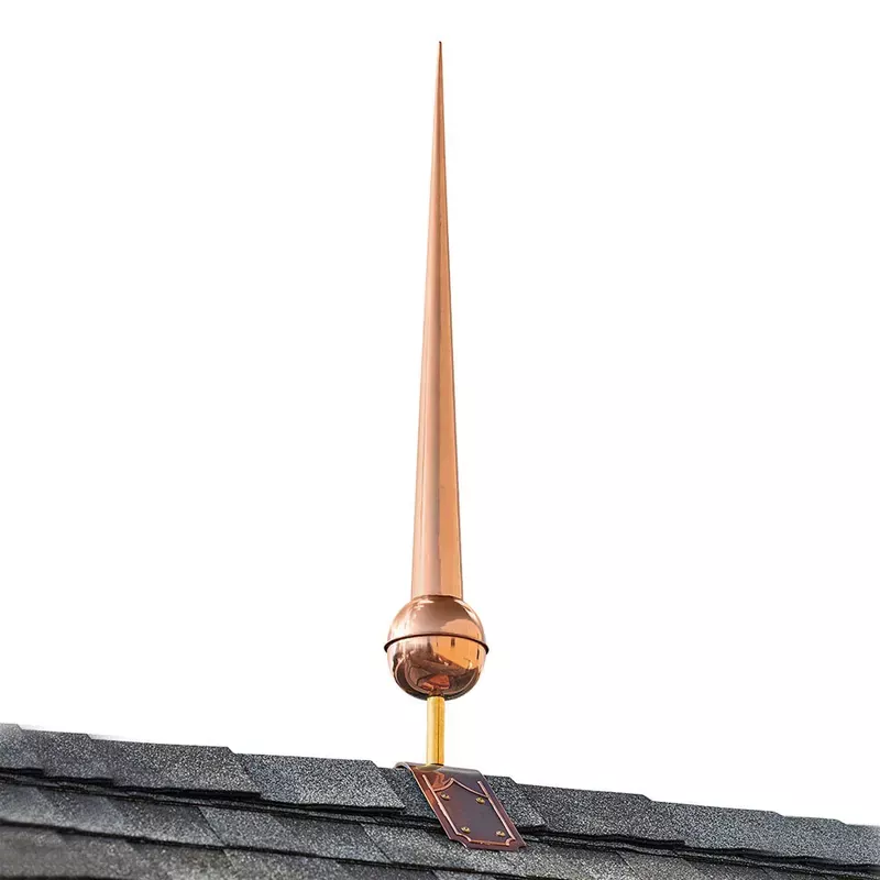 28-gawain-pure-copper-finial-with-decorative-copper-roof-mount 28″ Gawain Pure Copper Finial with Decorative Copper Roof Mount