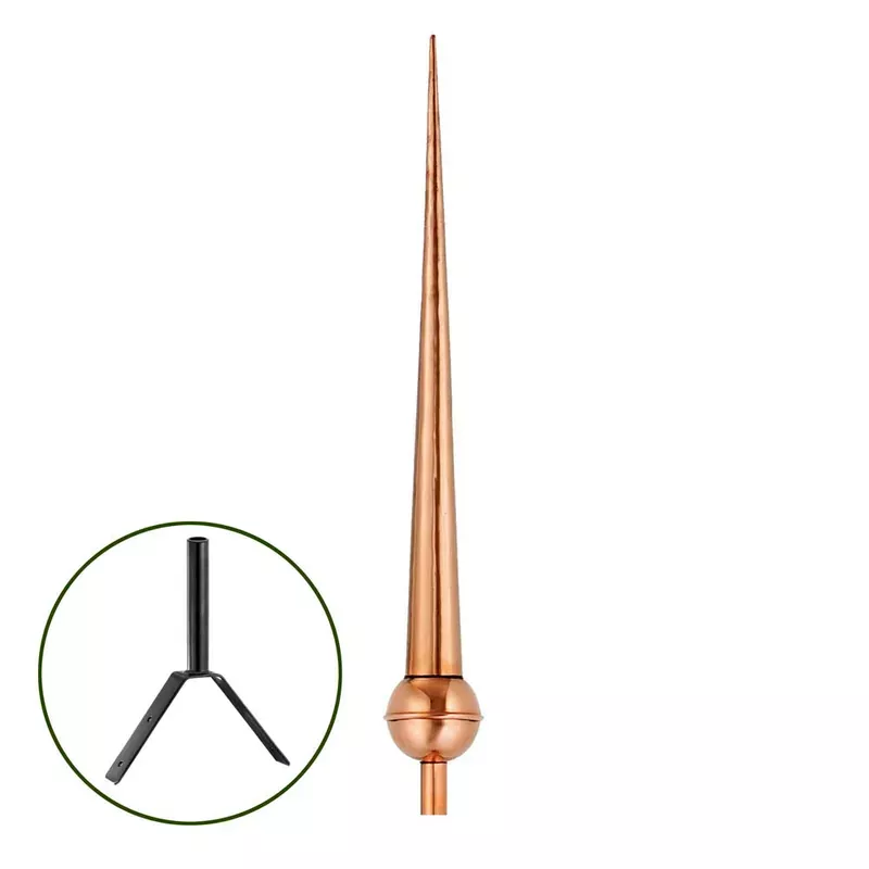 28-gawain-pure-copper-rooftop-finial-with-roof-mount 28″ Gawain Pure Copper Rooftop Finial with Roof Mount