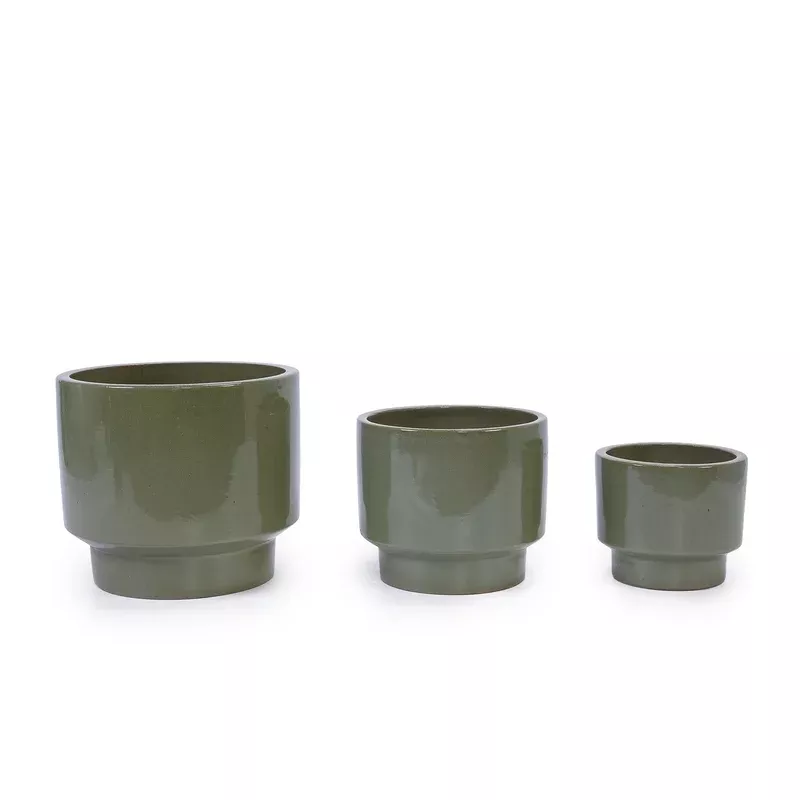 3-pieces-ceramic-flowerpot-set-antique-light-green 3 Pieces Ceramic Flowerpot Set - Antique Light Green