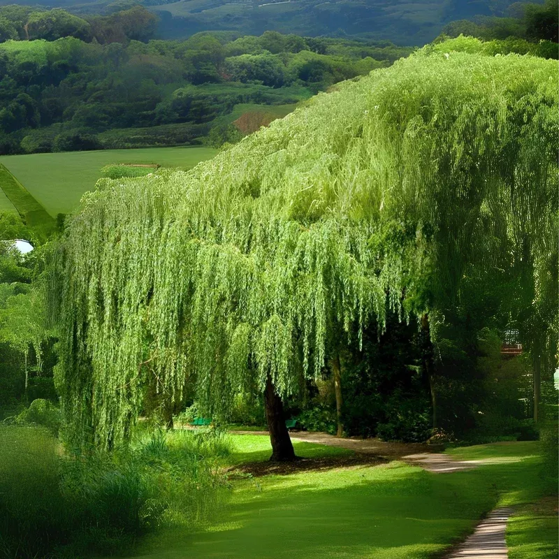 5 Willow Trees - 2 Weeping Willow + 2 Austree Hybrid - Ready to Plant - Salix babylonica, Salix x integra