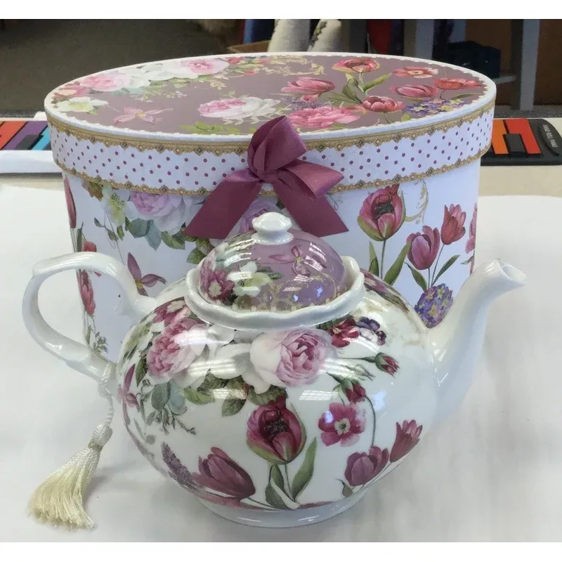 9-5x5-6-prl-tea-pot-box-tulip 9.5X5.6 PRL TEA POT / BOX , TULIP