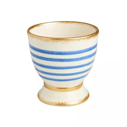 Abigails Small Savoy Striped Cachepot – Blue/White