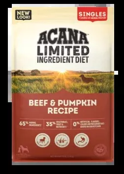 Acana Limited Ingredient Diet Singles, Beef & Pumpkin Recipe Dry Dog Food, 22.5lbs