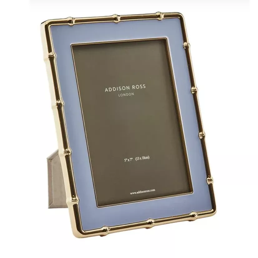 addison-ross-pale-denim-gold-bamboo-enamel-photo-frame-5-x-7 Addison Ross Pale Denim & Gold Bamboo Enamel Photo Frame, 5″ x 7″