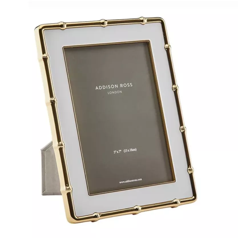 addison-ross-white-gold-bamboo-enamel-photo-frame-5-x-7 Addison Ross White & Gold Bamboo Enamel Photo Frame, 5″ x 7″