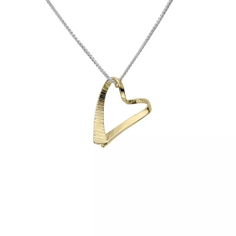 “Cherish” Heart Gold & Silver Necklace