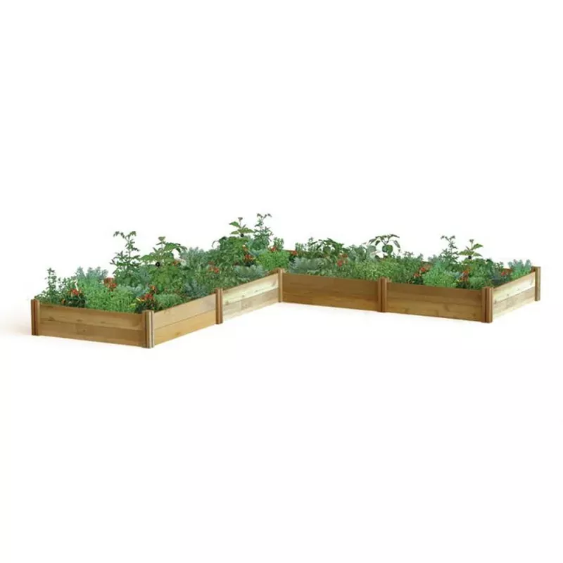 “L” Shaped Modular Raised Garden Bed 142x142x13