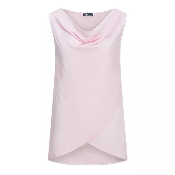 Woven Cowl-Neck Top Peony