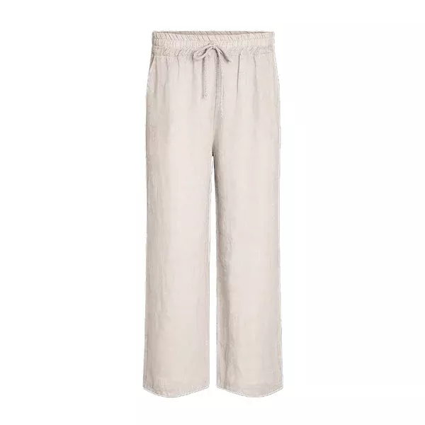 Woven Pull-On Straight Leg Pant Linen