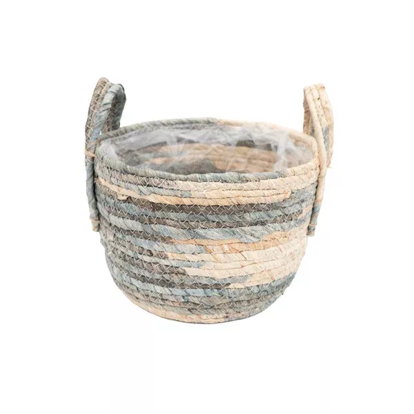 Woven Seagrass & Cotton Basket