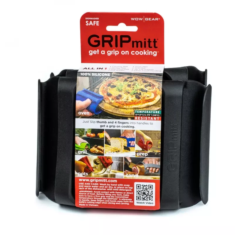 Wow Gear GRIPmitt Silicone Kitchen & BBQ Mitt – Black