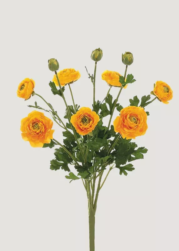 yellow-artificial-ranunculus-flower-bush-19 Yellow Artificial Ranunculus Flower Bush – 19″