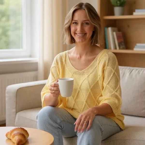 yellow-diamond-knit-short-sleeve-top Yellow Diamond Knit Short Sleeve Top