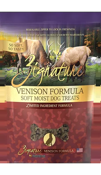 Zignature Venison Formula Soft Moist Dog Treats, 4oz