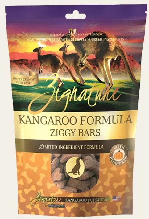 Zignature Ziggy Bar Kangaroo Formula Dog Biscuit Dog Treats, 12oz
