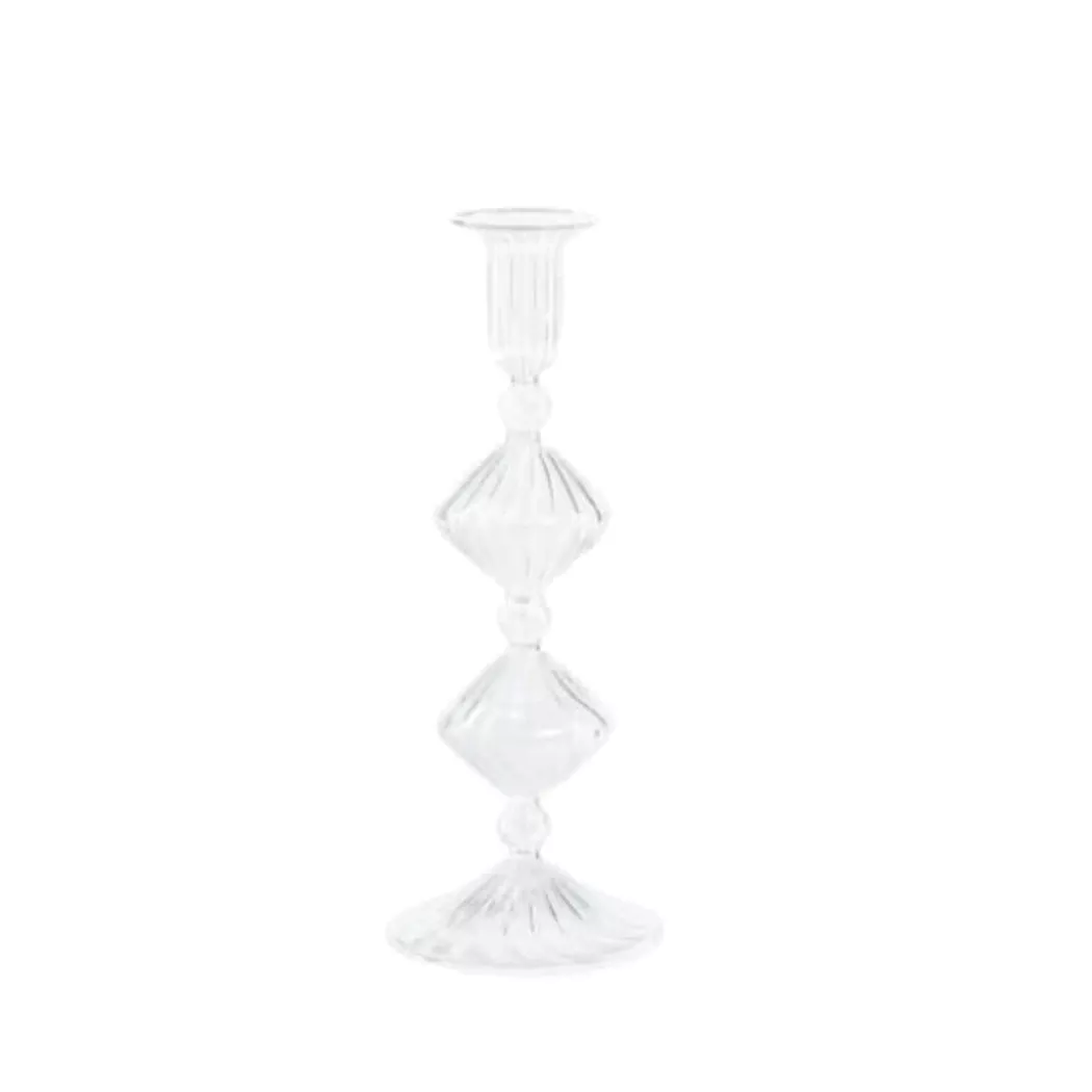 Zodax Candeliere Glass Taper Holder, 10″