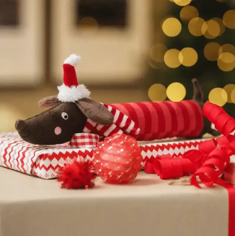 zoon-festive-frankie-sausage-dog-playpal-dog-toy Zoon Festive Frankie Sausage Dog PlayPal Dog Toy